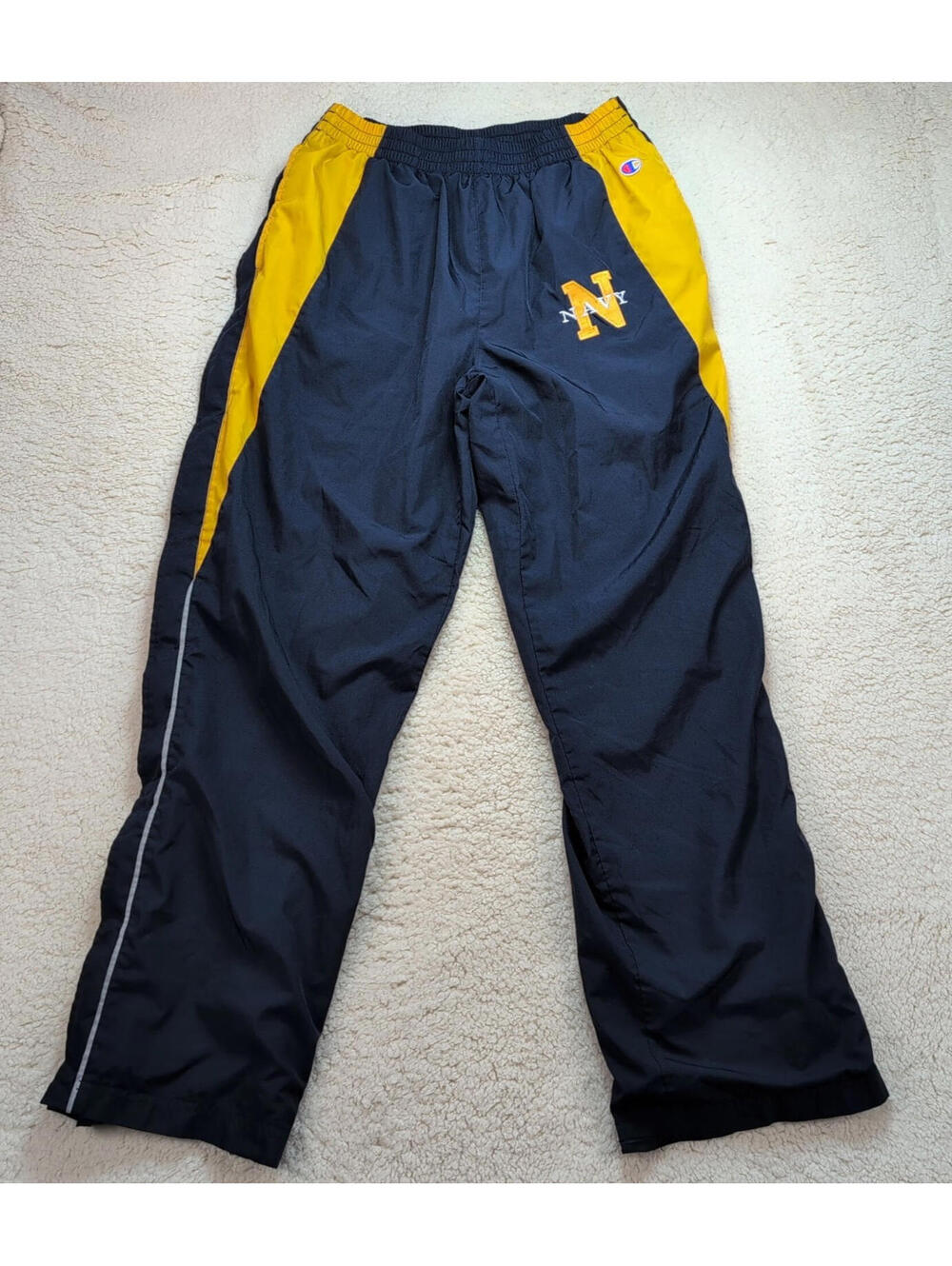 Champion US Navy Full Snap Windbreaker Track Pants Men’s Medium Retro